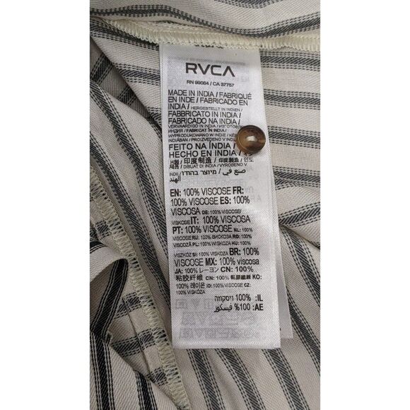 RVCA Sunday Collection Womens Size S Black White Take it Easy Button Up Top - Picture 8 of 9